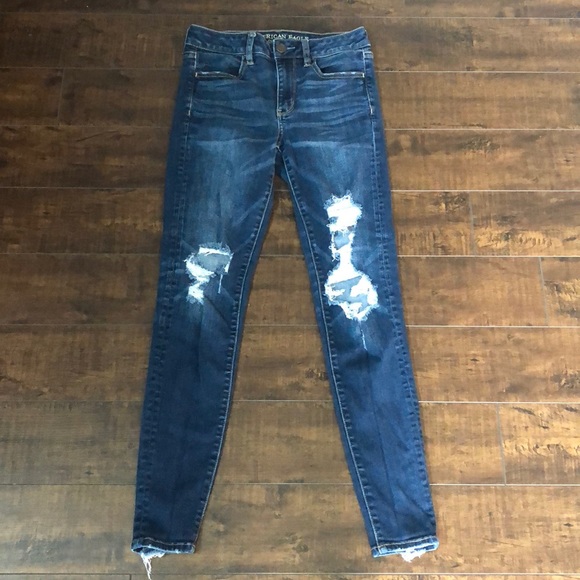 American Eagle Outfitters Denim - American Eagle Hi Rise Jegging Distressed